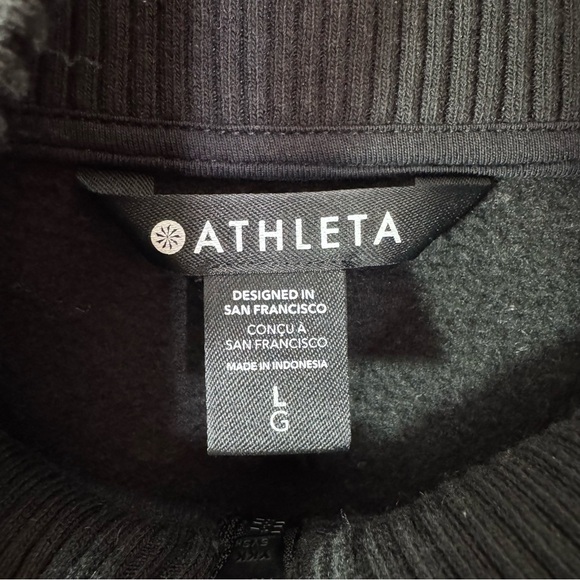ATHLETA Women's Retroplush Revive Half Zip Sweatshirt Black Size L - Picture 7 of 11